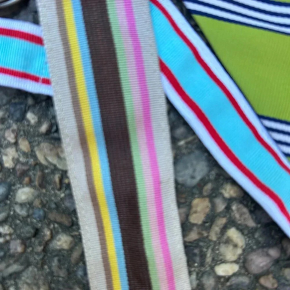 Vintage Ribbon Fabric 100% Silk Necktie Fashion Belts D Rings Group of 4 - Picture 2 of 6